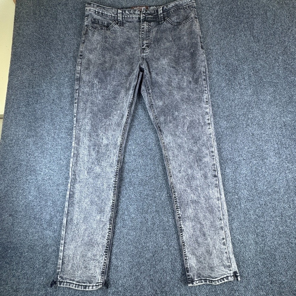 Indigo Wisdom Jeans Mens 35x30‎ Gray Acid Wash Denim Cotton Stretch Straight